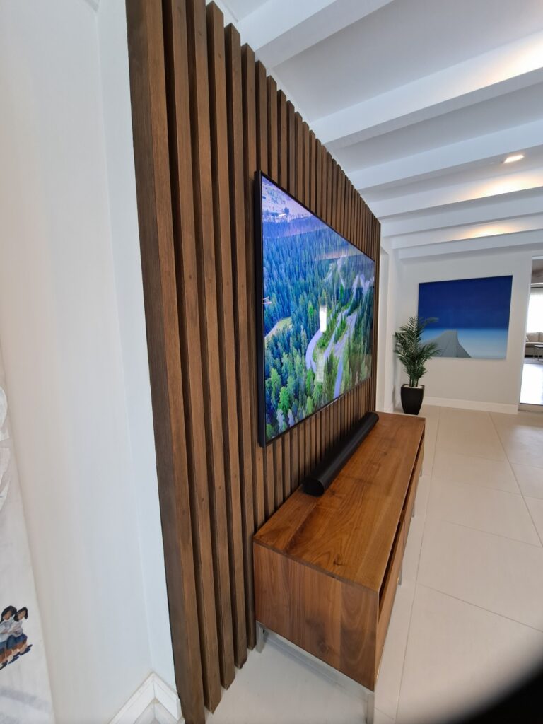 home audio video installation with mounted TV